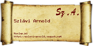 Szlávi Arnold névjegykártya