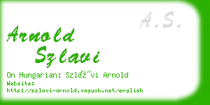 arnold szlavi business card